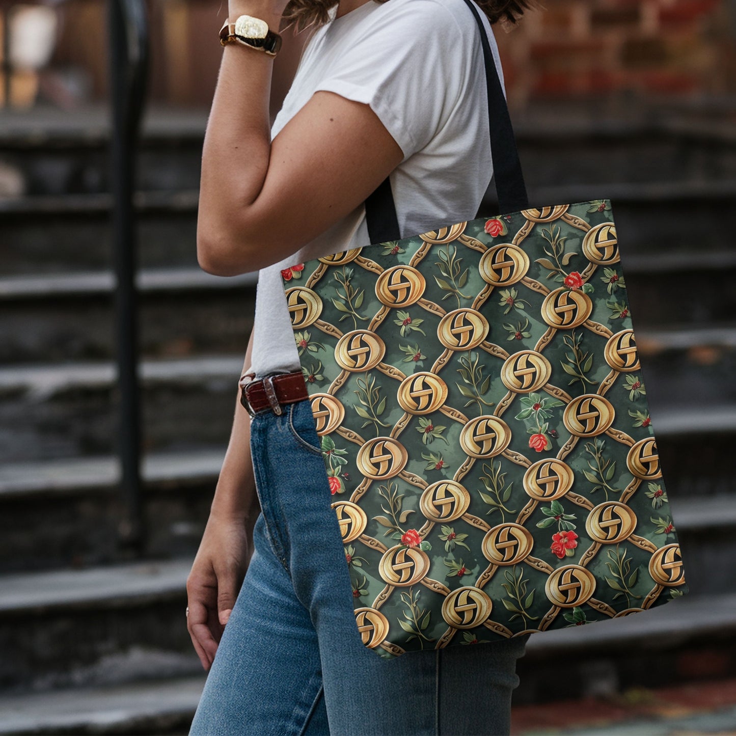 The Luxe Garden Tote Bag for college and everyday use