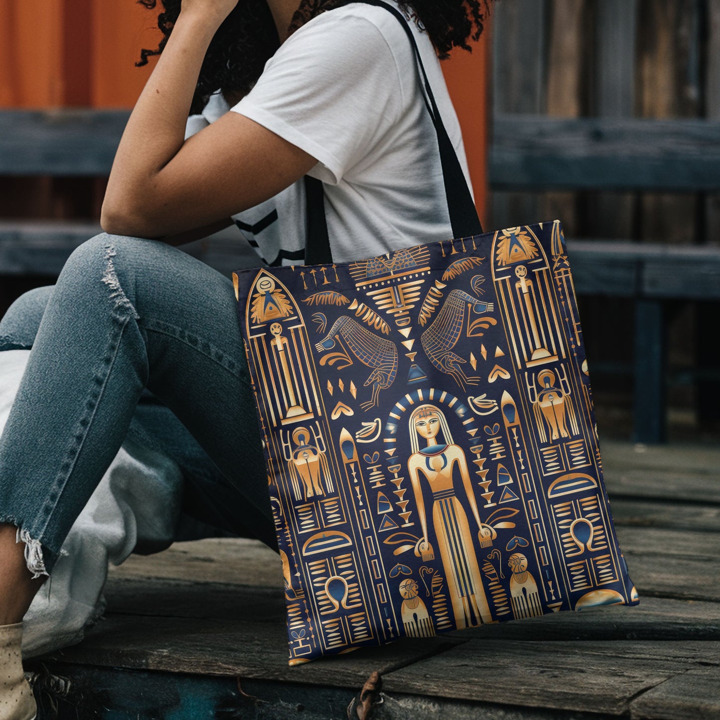 Pharaoh Chic Tote Bag – Bold Egyptian Royalty Design