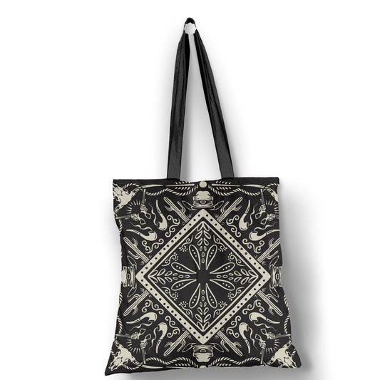 Black and White Bandana printed tote bag