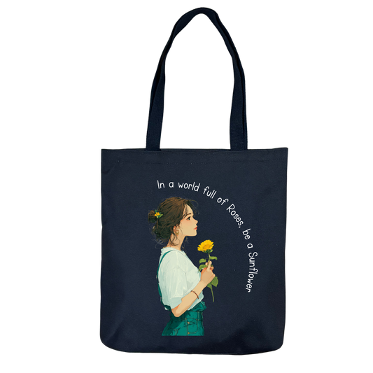 Motivational Floral Girl Tote Bag