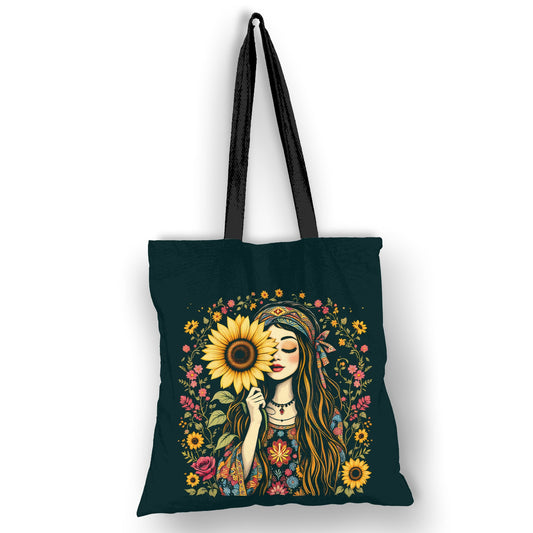 Sunshine Soul Tote – Bohemian Chic with Sunflowers