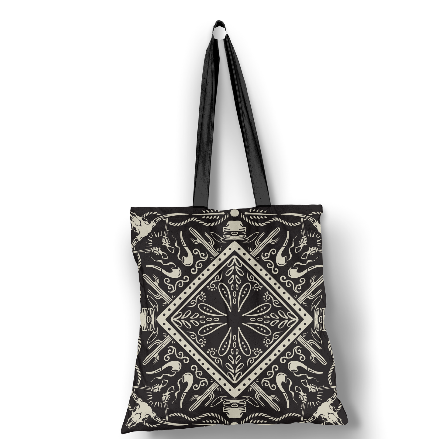 Black and White Bandana printed tote bag
